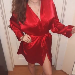 Victorias secret sexy red robe